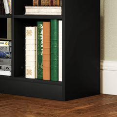 Fynco - Tall Bookshelf with Drawer, Freestanding Bookcase for Bedroom, Living Room, Home Office, Black