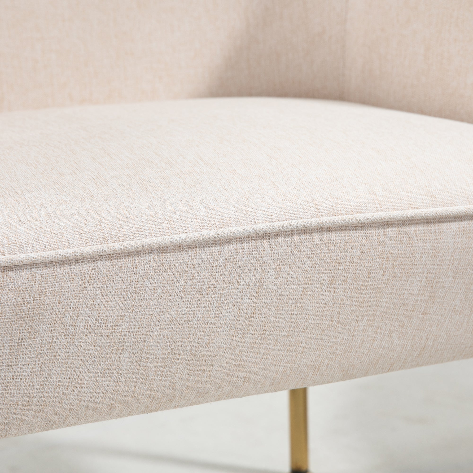 Accent Chair, Living Room Armchair, Vanity Chair with Gold Plating Metal Legs and Soft Padded Seat for Bedroom and Café, Set of 2, White