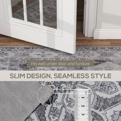 Fynco - Vintage Area Rug, Non-Slip Washable Rug, Flannel Floor Carpet for Living Room, Bedroom, Dining Room, Home Office, 230 x 160 cm, Grey