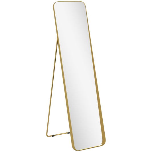 40 x 160 cm Rectangular Full Length Mirror - Gold Tone