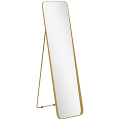 40 x 160 cm Rectangular Full Length Mirror - Gold Tone