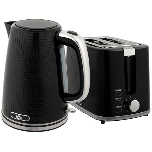 Fynco - Modern Kettle and Toaster Set - Black