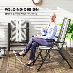 Set of Two Rattan Reclining Garden Chairs - Grey