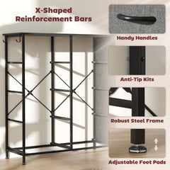 Chest of Eight Fabric Drawers - Charcoal Grey