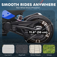 AIYAPLAY 12V Kids Electric Ride On Car with 3 Wheeler, MP3 Player, Horn, 2 Speeds, LED Lights for Boys & Girls Ages 3-8, Blue