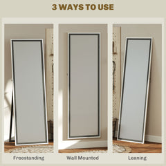 162.6 cm Two-Tone Full Length Mirror - White/Grey-Tone