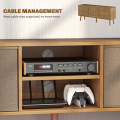 TV Cabinet Stand Unit for TVs up to 50'' with Foldable Drawers, Entertainment Centre for Living Room Brown