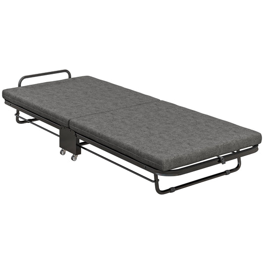Single Temporary Folding Bed - Grey