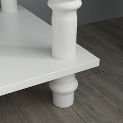 Console Table Modern Sofa Side Desk with Storage Shelves Drawers for Living Room Entryway Bedroom White