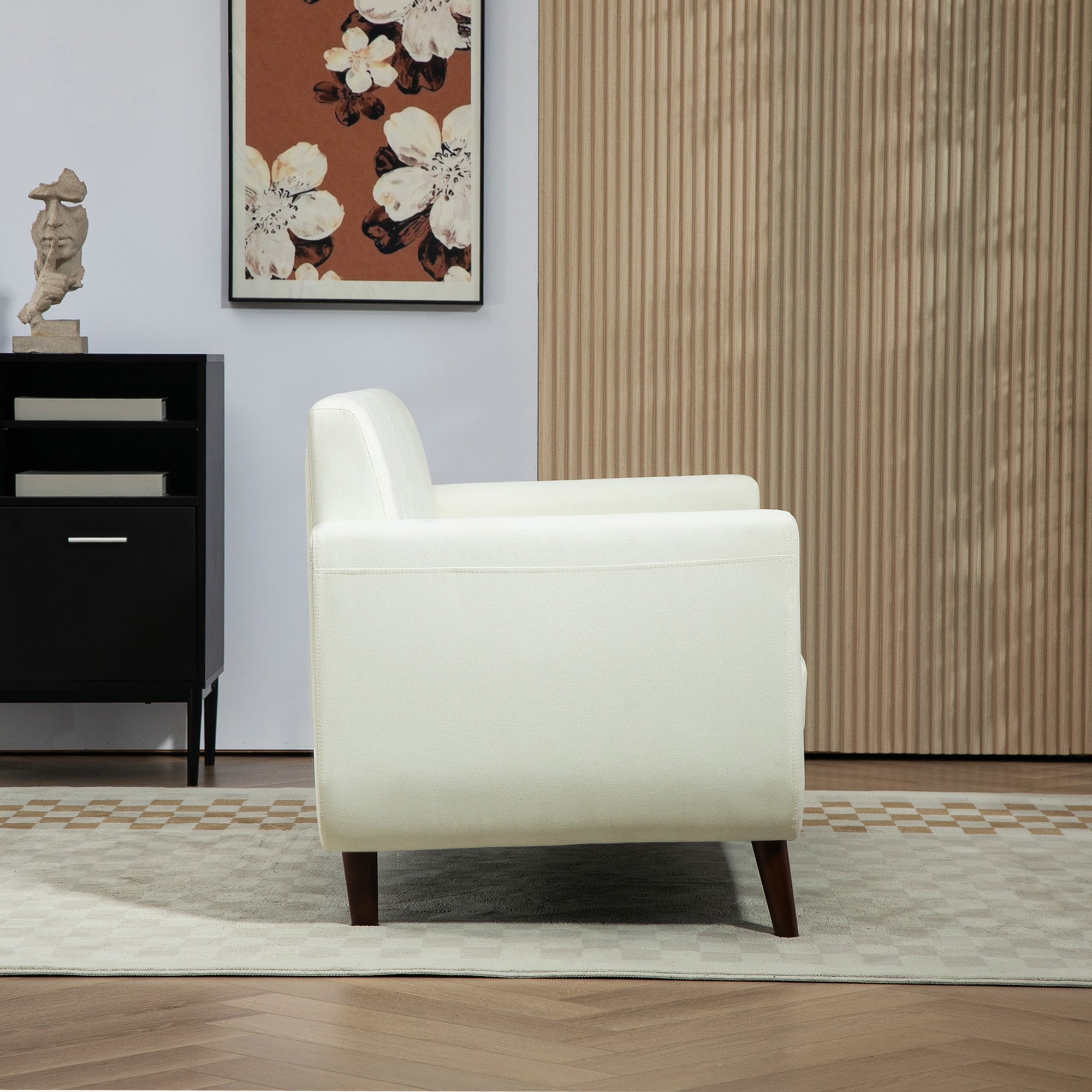 Two-Seater Linen-Look Sofa - Cream