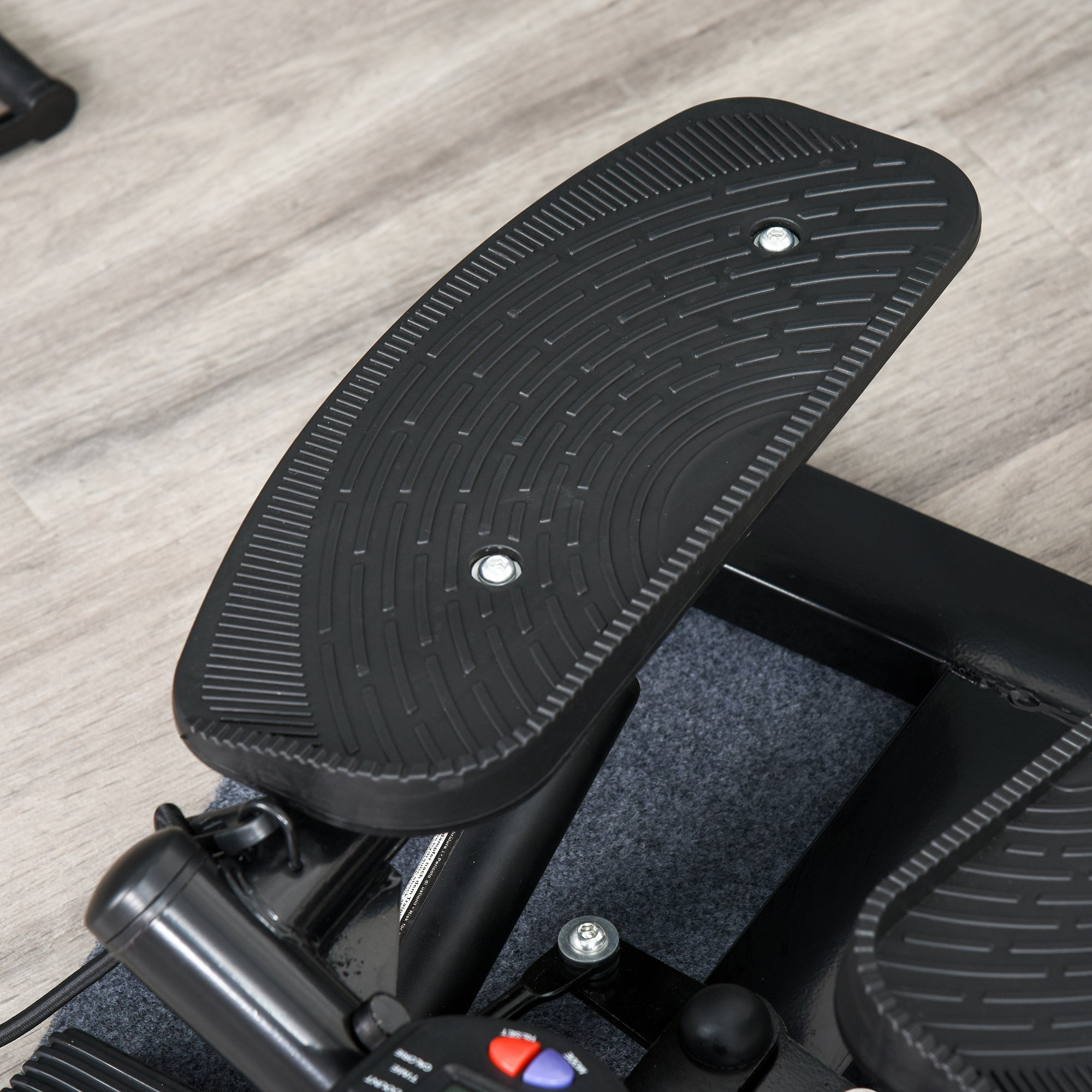 Portable Mini Stepper, Exercise Fitness Machine for Legs Arms Thigh Toner Toning Machine, Stair Steps Workout Training Fitness, w/ Resistance Bands and Floor Mat, Black