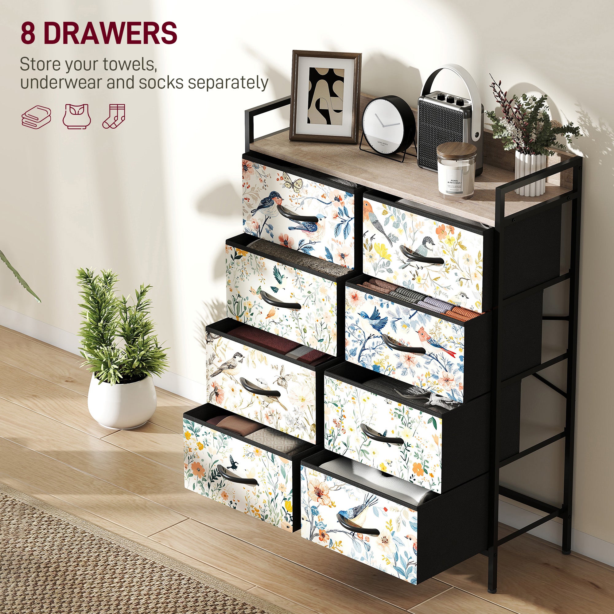 8-Drawer Chest of Drawers - White