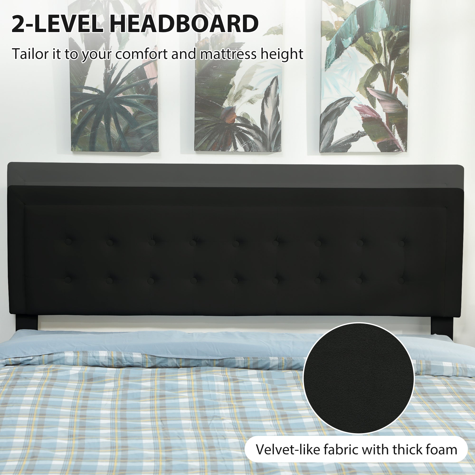 Fynco - King Size Ottoman Bed Frame, with Front Drawer - Black