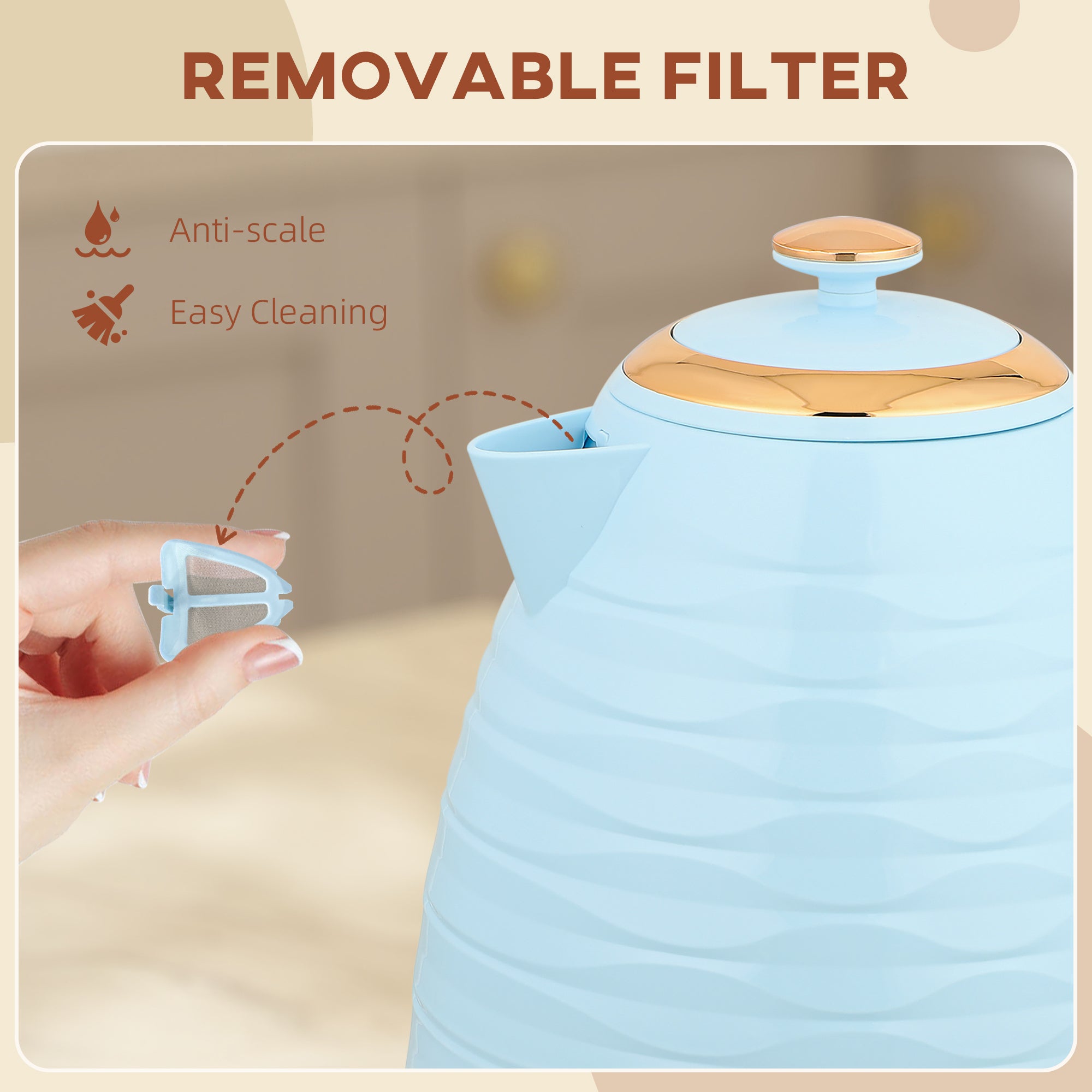 Fynco - 3kW Rapid Boil Honeycomb Kettle - Light Blue
