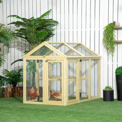 Large Chicken Run, Wooden Chicken coop, with Combinable Design - Natural Wood Finish