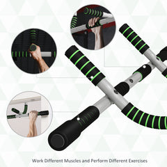 Pull-Up Bar for Doorway, Home Fitness Door Horizontal Push up Bar for Indoor Gym Upper Body Workout, Green
