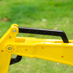 Kids Ride on Digger Pedal Go Kart Pretend Play Construction No Power Truck with Horn for 3 - 6 Years, Yellow