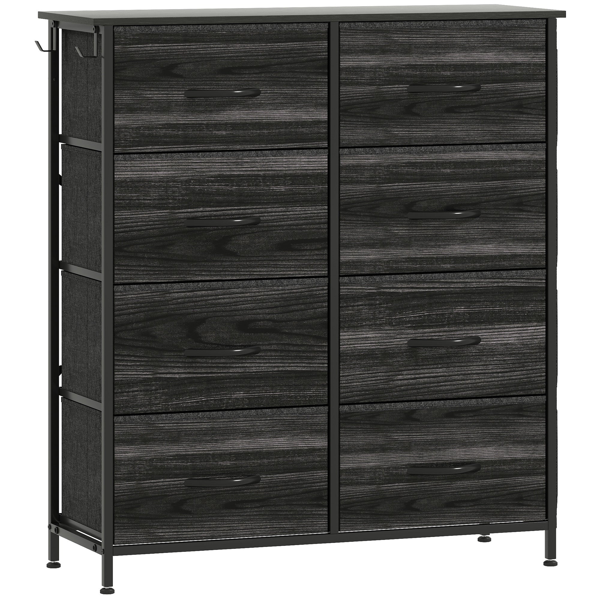 Chest of Eight Fabric Drawers - Black
