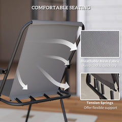 4 Seater Garden Furniture Set, 6 Pieces Garden Table and Chairs with Parasol, Outdoor Garden Dining Set with Folding Chairs and Round Glass Top Table for Patio, Grey