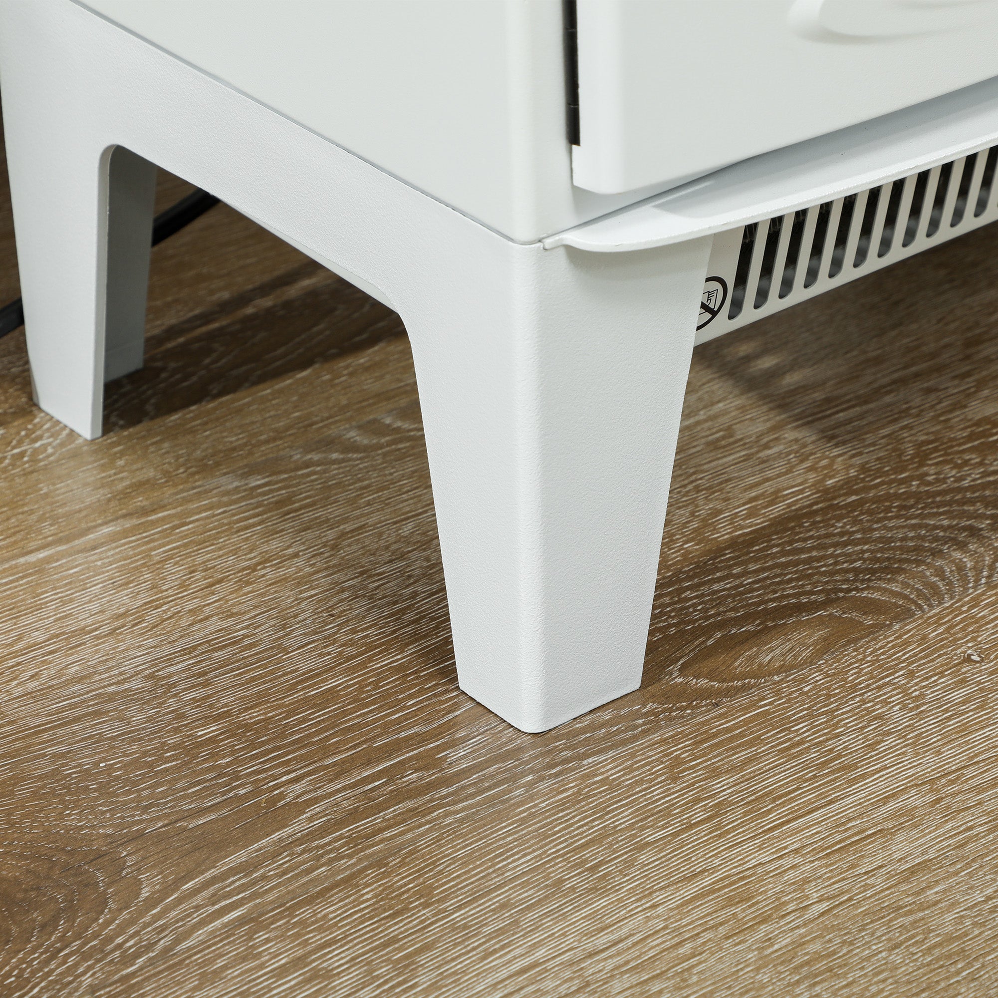 Fynco - Tempered Glass Casing Electric Fireplace, Freestanding Electric Fire with Realistic Flame Effect, Log Burner with Overheat Protection, 950w/ 1850W, White