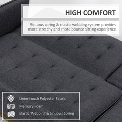 Three-Seater Sofa Bed, with Cupholders - Grey