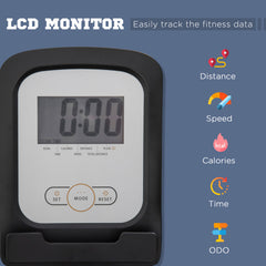 Fynco - Exercise Bike with LCD Display, Stationary Bike with Quiet 8-Level Magnetic Resistance, Adjustable Seat and Backrest, Indoor Cycling Exercise Equipment for Home Gym Fitness Workout Training