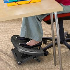 0-30° Three-Height Under-Desk Support Footrest - Black