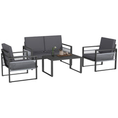 Four-Piece Aluminium Garden Dining Set, with Cushions
