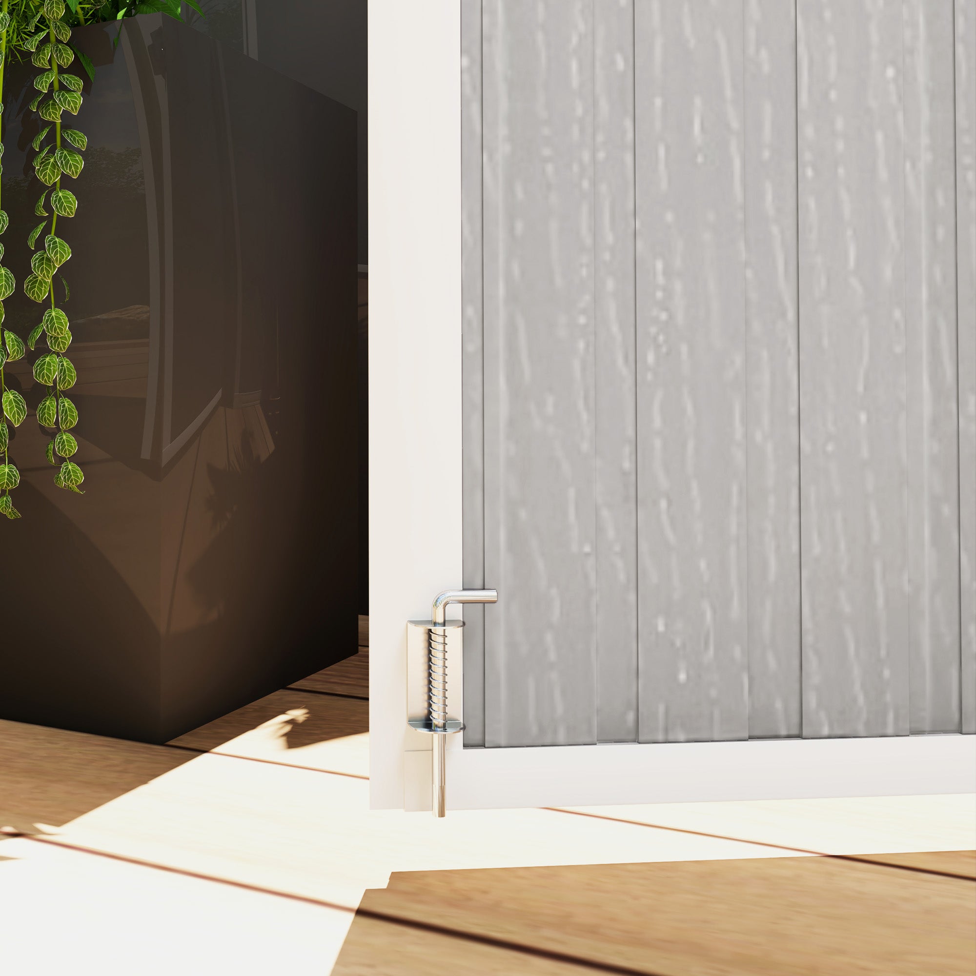 4.7 x 2.5FT Garden Shed, Lockable Outdoor Storage with Openable Lid, Small Shed for 2 Trash Cans, Tools, Patio, Light Grey