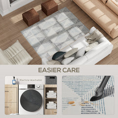 Fynco - Modern Area Rug, Geometric Pattern Non-Slip Washable Rug, Soft Floor Carpet for Living Room, Bedroom, Dining Room, Home Office, 170 x 120 cm, Multi-Coloured