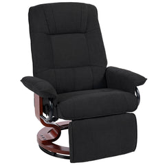 Fynco - Reclining Swivel Chair, with Footrest - Black