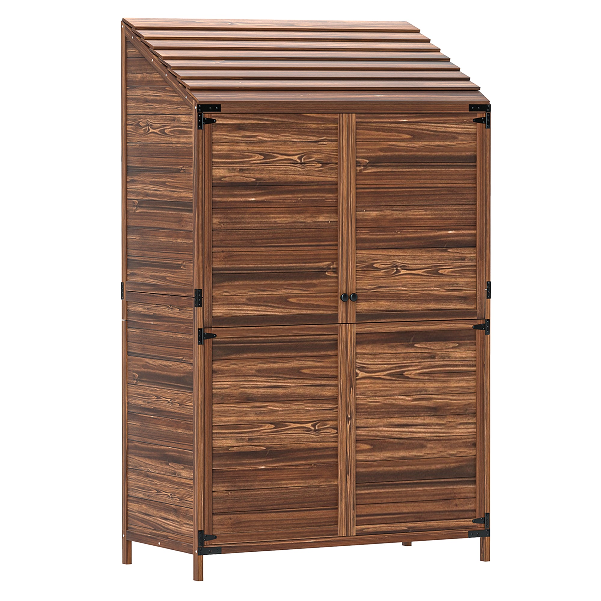 103.5 x 59 cm Wooden Garden Shed - Brown