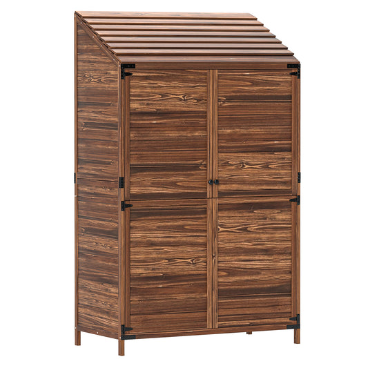 103.5 x 59 cm Wooden Garden Shed - Brown