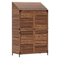103.5 x 59 cm Wooden Garden Shed - Brown
