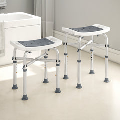 Fynco - 44-51.5cm Aluminium Frame Shower/Bath Stool - Grey