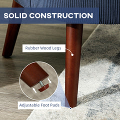 Corduroy Retro Accent Chair - Blue
