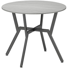 Fynco - Dining Table, Round Kitchen Table with Black Legs, Anti-slip Foot Pads for Living Room, Dining Room 90 x 76 cm, Grey