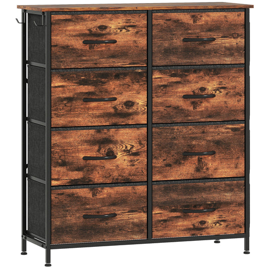 Chest of Eight Fabric Drawers - Rustic Brown