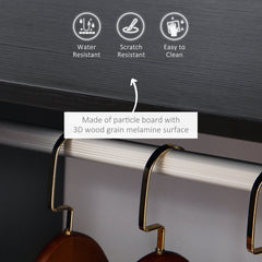 Open Wardrobe on Wheels, Bedroom Wardrobe with Clothes Hanging Rail, 2 Storage Shelves, Mobile Garment Rack for Cloakroom, Hallway, Black