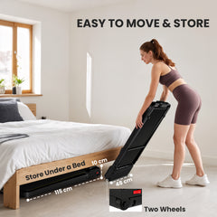 SPORTNOW Folding Walking Treadmill, Under Desk Walking Pad with Incline, Black