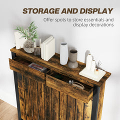 Fynco - 93 x 88.5cm Rustic-Look Radiator Cover - Brown/Black