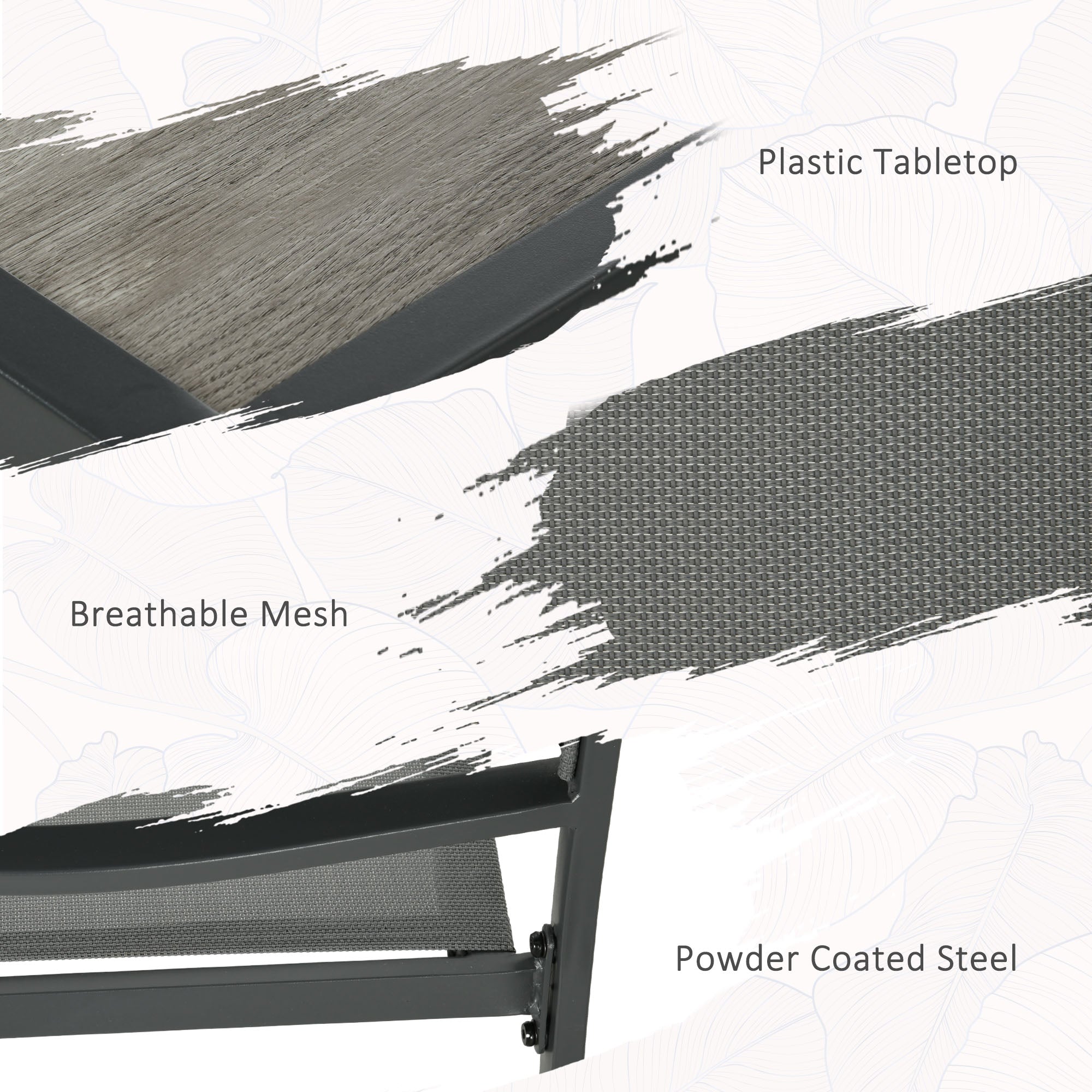 Seven-Piece Casual Outdoor Dining Set, with Wood-Effect Table - Grey