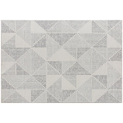 Fynco - Modern Area Rug, Geometric Pattern Non-Slip Washable Rug, Soft Floor Carpet for Living Room, Bedroom, Dining Room, Home Office, 170 x 120 cm, Grey