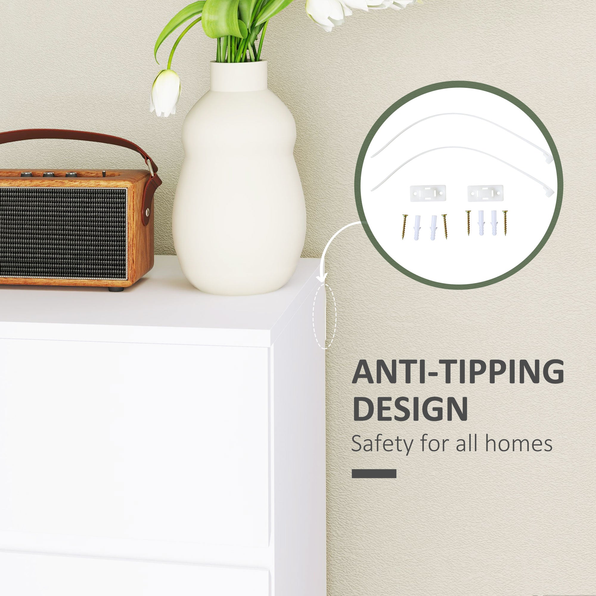 Chest of Drawers, 4-Drawer Storage Cabinets, Modern Dresser, Storage Drawer Unit for Bedroom