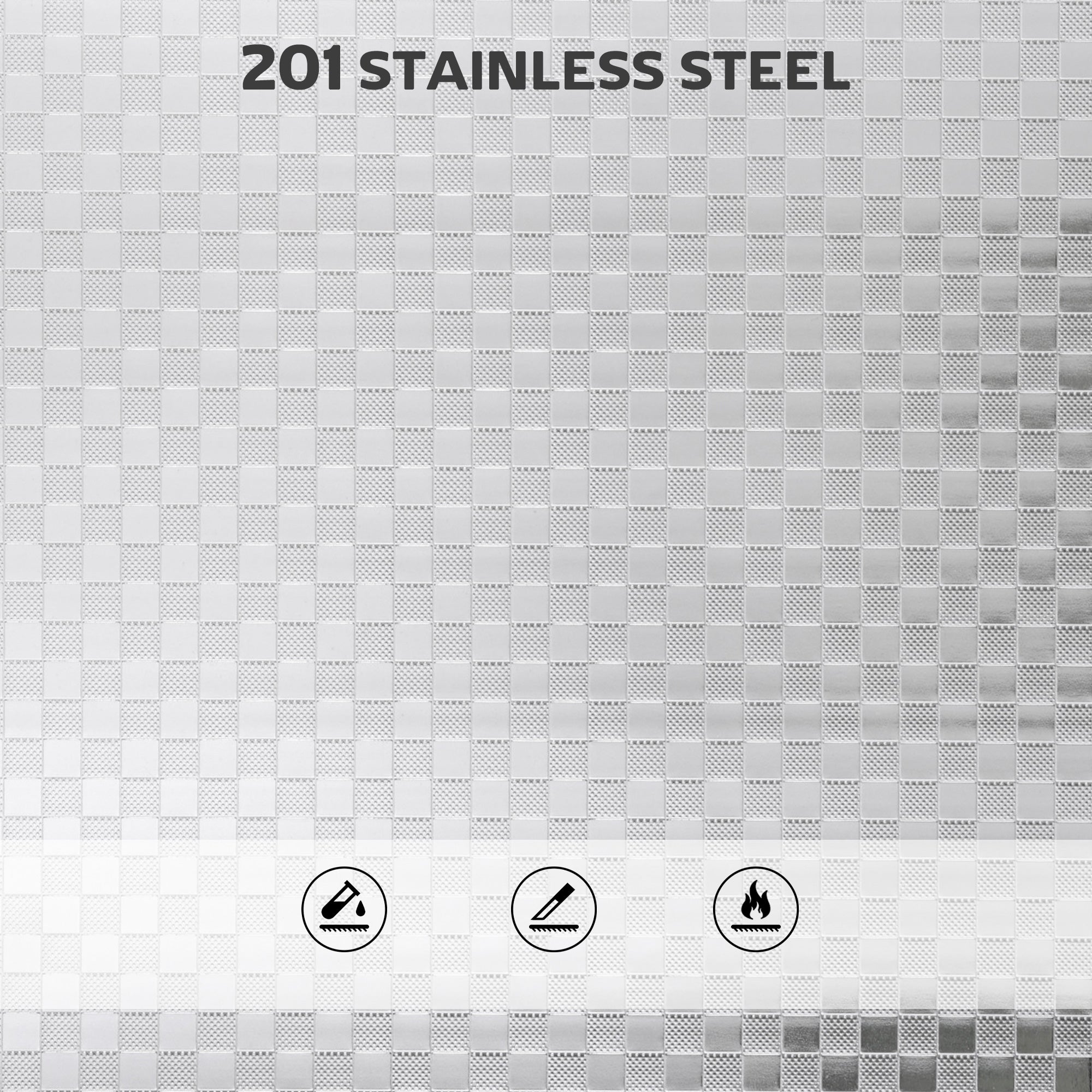 Fynco - 3 Tier Stainless Steel Kitchen Storage Trolley with Adjustable Shelf - Silver