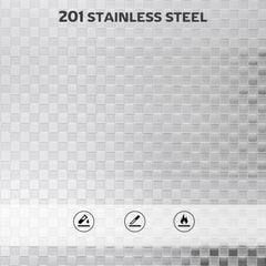 Fynco - 3 Tier Stainless Steel Kitchen Storage Trolley with Adjustable Shelf - Silver
