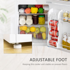 Fynco - 88L Under Counter Fridge Freezer, Small Refrigerator with 5-Setting, 3 Star Freezer Rating, White