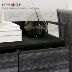 Rustic Chest of Four Fabric Drawers - Black