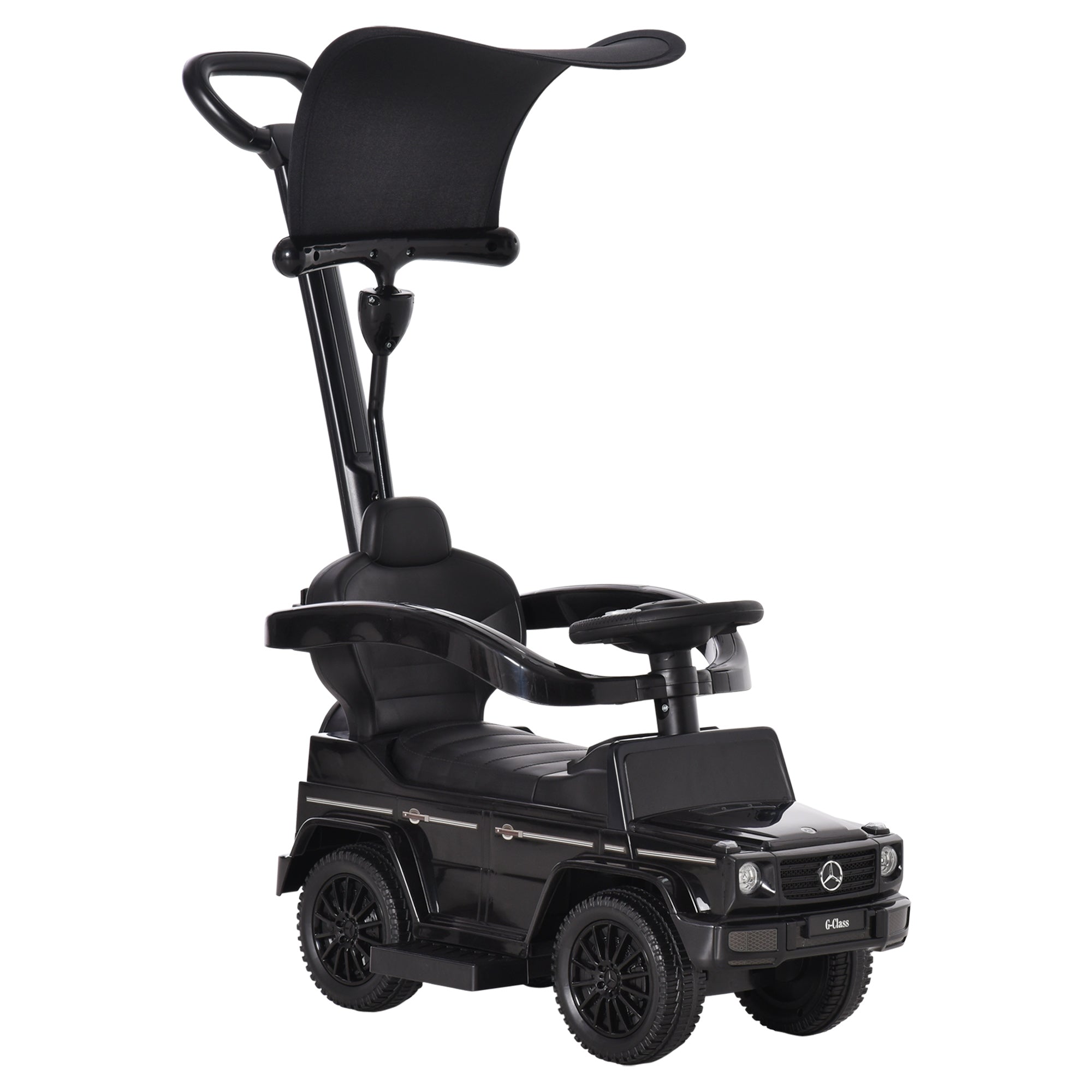 3 in 1 Kids Children Ride on Push Car Toddler Sliding Car G350 Licensed Walker Foot to Floor Slider Push-Along with Horn Steering Wheel NO POWER Manual, Black