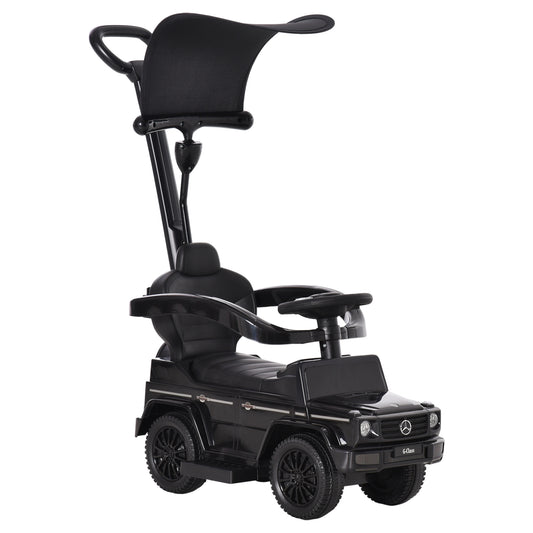 3 in 1 Kids Children Ride on Push Car Toddler Sliding Car G350 Licensed Walker Foot to Floor Slider Push-Along with Horn Steering Wheel NO POWER Manual, Black